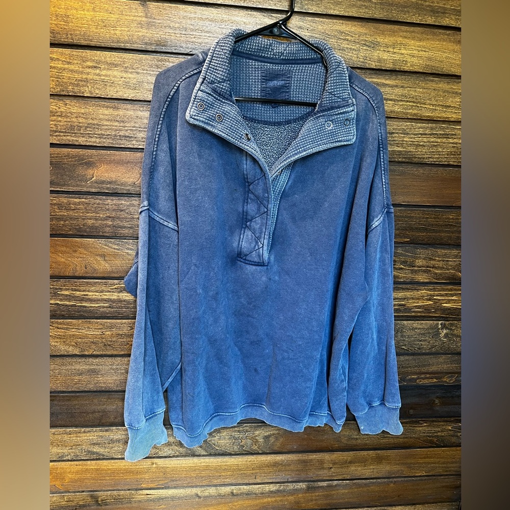 Aerie Textured Knit Sweater in Navy